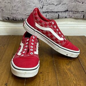Vans red checkered old Skool sneakers kids size 2.5
